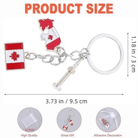 QOOWFEANIG 12 Pcs Canada Keychain, Canada Flag Keychains Maple Leaf Key Chain Canada Souvenirs Keyrings Canadian National Flag Keychain Canadian Souvenirs Flag Key Ring for Friends Family Colleague