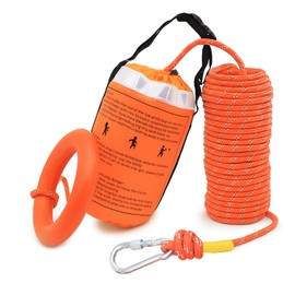 YWSHUF Water Rescue Throw Bag with Tensile Strength Rated to 1000Lbs,The Diameter of the Reflective Rescue Rope in 3/10 Inch for Kayaking and Rafting and Emergency Marine Safety Gear (49 ft)