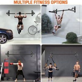 2026 Upgrade Pull Up Bar Wall Mounted - 600 lbs Heavy Duty Strength Training Pull-Up Bars, Ideal Rogue Pull Up Bar for Home and Commercial Gym, Easy Installation Chin Up Bar, Versatile Garage Pullup Bar