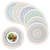 fanquare Set of 6 Boho Placemats, Round Cotton Woven prints