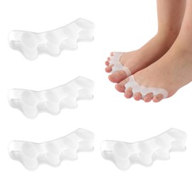 Toe Separator, 4-Piece Set Toe Spacer, Reusable Gel Hammer Toe Correction, Men's Toe Separator Women, for Relaxation of Toes, Relief of Bunions, Hammer Toes and Hallux Valgus