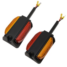 DUNTUO Amber + Red LED Trailer Fender Light Double Face Surface Mount Clearance Marker Lamp - 2PCS Left & Right