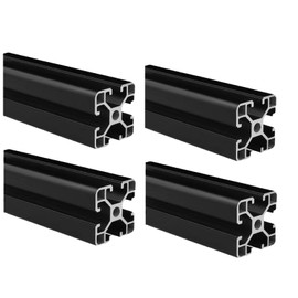 Kwweeoo 4040 Aluminum Extrusion T Slot 200mm Long Black 4 Pack, Extruded Aluminum Profile T-Slot 40 Series European Standard Anodized Linear Rail 40 x 40 7.87" 4Pcs