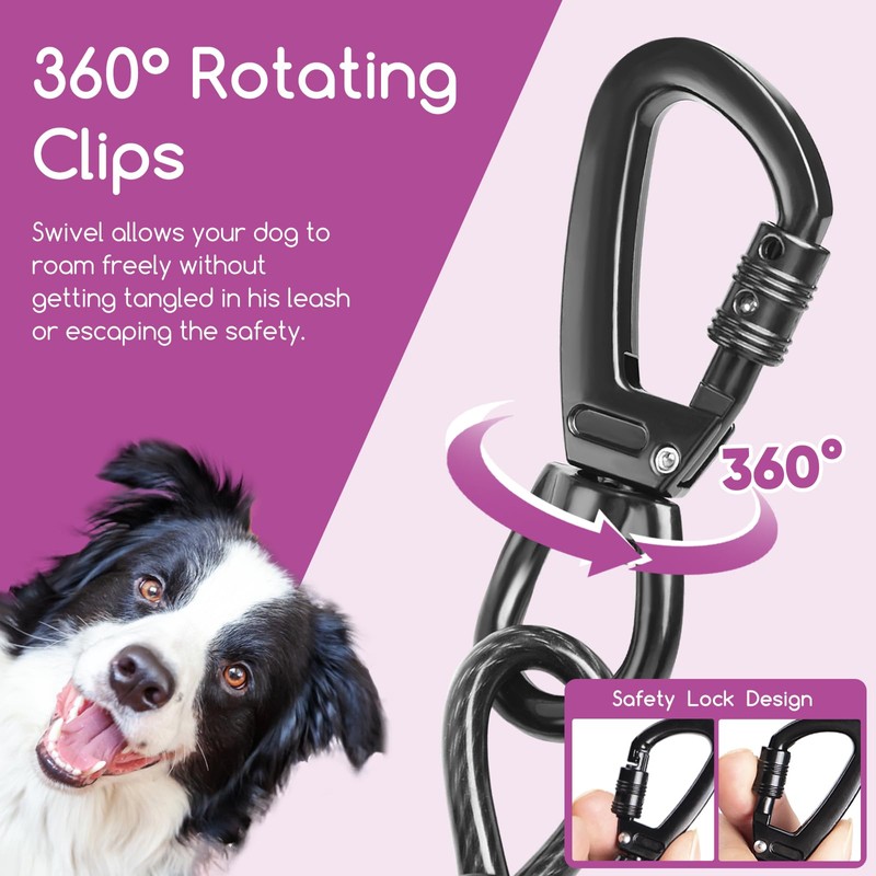 Heavy Duty Dog Tie Out Cable 30ft with Stake -