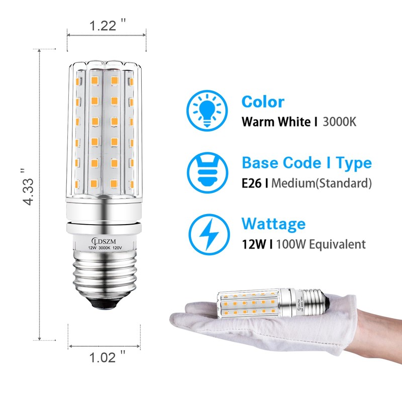 LED Light Bulb 100w Equivalent 1200 Lumen 3000K Warm Daylight