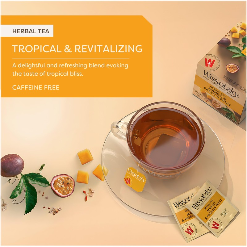 Wissotzky Mango & Passion Fruit Tea (20 Tea Bags) Caffine