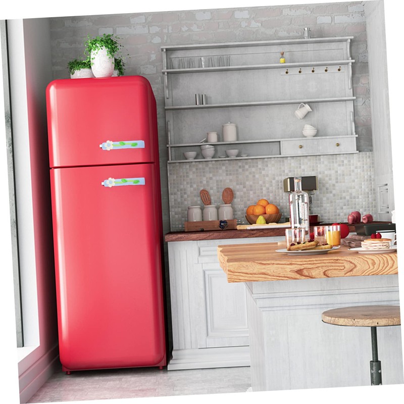 LABRIMP 2pcs Flower Refrigerator Handle Kitchen Appliance Protector No Stains