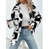 HBER Women's Casual Faux Fur Jacket Trendy Long Sleeve Button
