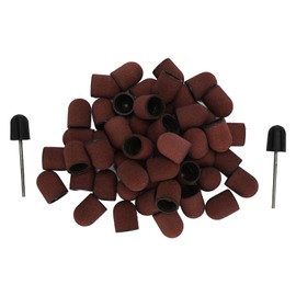 Sanding Caps, Nail Grinding Drill, Foot Care Sanding Caps, Nail Art Sanding Caps with 120# Grit, Manicure, Polishing, Sanding Belts, Nail Drill Set with Shank, Sanding Strips