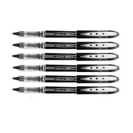 Uni-Ball Vision Elite Stick Micro Point, Airplane-Safe, Rollerball Pens, Black Ink, 0.5mm, 6 Pack