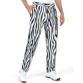 Bakery Men's Golf Pants Stretch Lightweight Straight Relaxed Fit Flat Front, Zebra Striped, 40W x 32L
