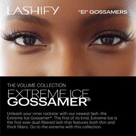 Lashify Extreme Ice 10mm Gossamer DIY Eyelash Extensions Refill, the First Ever Dual-Fibered Lash that Features Both Thin and Thick Fibers, Black, Easy False Lashes