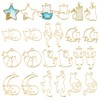 OLYCRAFT 24Pcs Cat Open Back Bezel Pendants Star with Cat