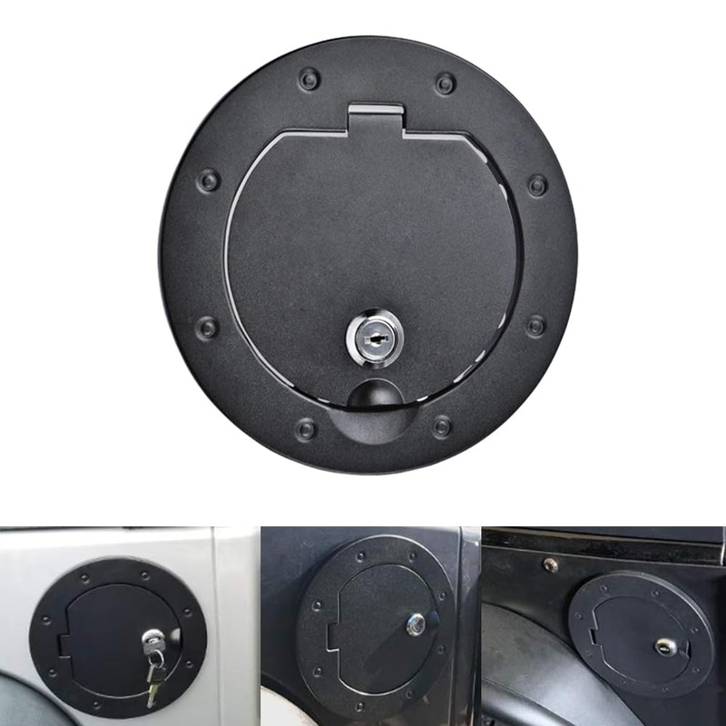 KACEPAR Locking Fuel Tank Cover, 2007-2018 Compatible with Jeep Wrangler