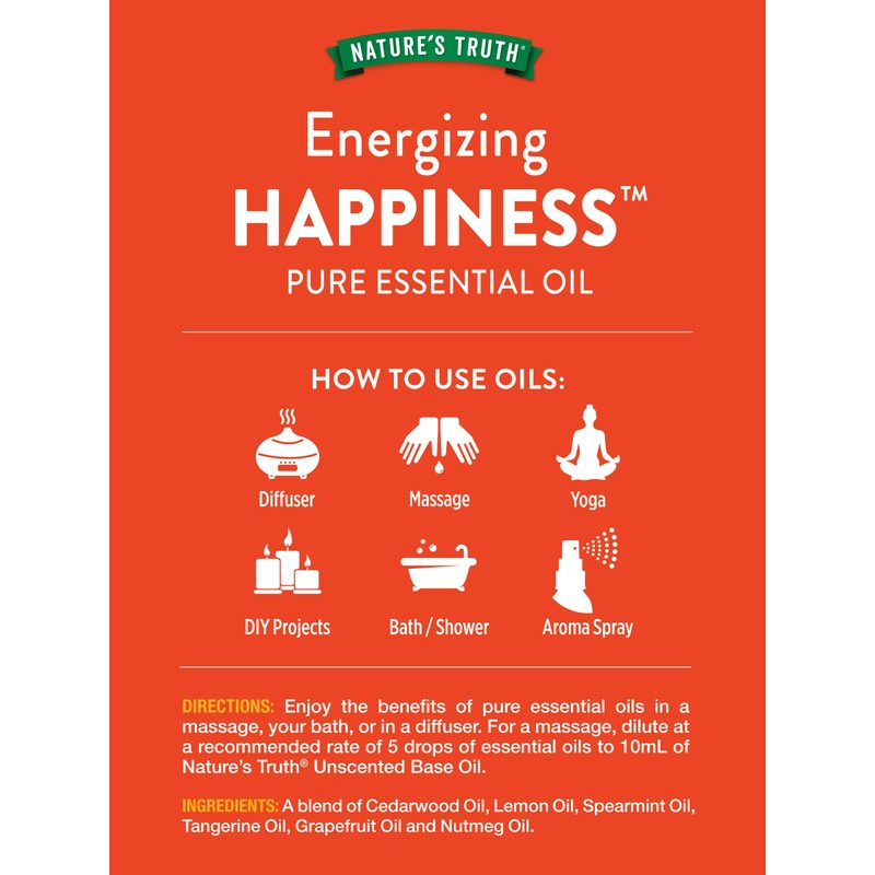 Nature's Truth Happiness Essential Oil | 15 mL | for