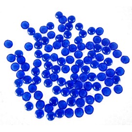Rastogi Handicrafts Tiny gems Centerpieces,Glass Gems Crafts,Wedding, Decoration Pebbles , one side flat 100 pcs (Blue) 10 mm (1 cm )
