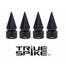 Unbranded 4 TRUE SPIKE BLACK SPIKED TPMS WHEEL AIR VALVE STEM COVER CAP FOR GMC SIERRA C