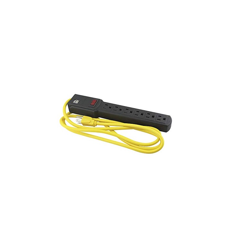 SANELEC, Barra Multicontacto con Supresor de Picos, 6 Entradas, Protección