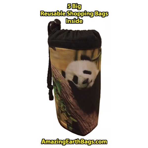 Handmade 5pcs FOLDABLE WATERPROOF Reusable Shopping Grocery Bags COMPACT FITS