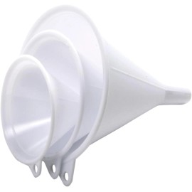 Norpro Plastic Funnel, Set of 3, Three, White