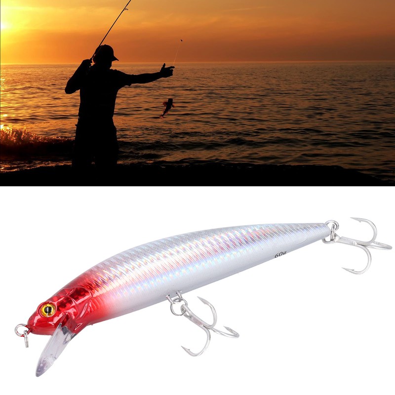 Sea Fishing Sinking Lure 60g Stainless Steel Plastic Artificial Simulation