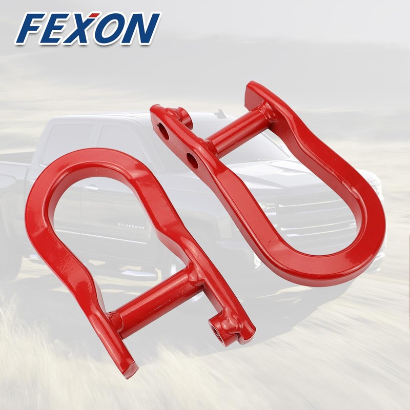 Front Tow Hooks Ring Compatible with 2007-2019 Chevy Silverado GMC