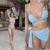 Women's Swimsuits: Bikinis & One-Piece Styles for Hotel & Vacation R37 M/Blue Check 2ea