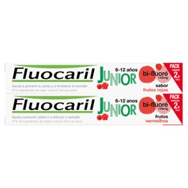 Junior 6-12 Years Toothpaste Gel Fruits Rouges 2 x 75 ml
