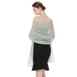 BEAUTELICATE Chiffon Shawl and Wraps Lightweight Scarfs Stole Silk Feeling Sheer Cover Up For Women Summer Wedding Bridesmaids Evening(Widen - Sage Green)