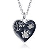 GMXLin Pet Pawprint Heart Cremation Urn Necklace for Ashes Dog