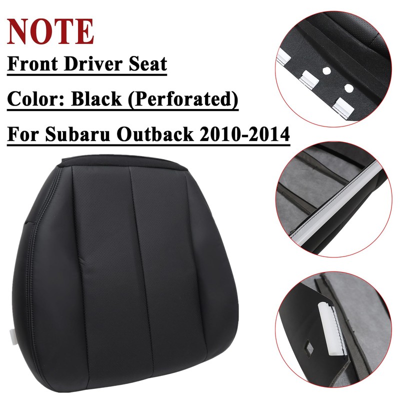 NLQR Front Driver Side Bottom Replacement Seat Cover Black Perforated