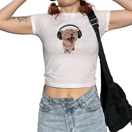 Y2k Graphic Baby Tee Women Grunge Emo Clothes Cute Aesthetic Crop Tops Alt Shirts