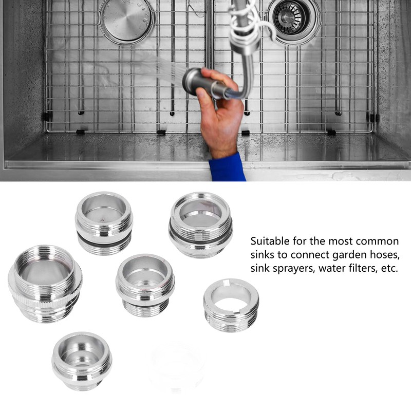 7Pcs/Set Male Female Faucet Adapter Kit with Gasket Brass Aerator