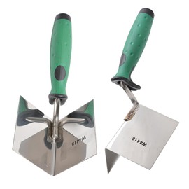 2pcs/Set Corner Trowel, 80 x 60 mm Stainless Steel Inner and Outer Corner Trowel, Edge Trowel with Comfortable Grip, Corner- Spatula Lining Plastering Trowel Angled Hand Tool for Home and Industrial
