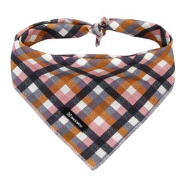 MACA Bates Checkered Dog Bandana Grid Triangle Plaid Scarf Handkerchief Soft Cotton Cute Adjustable Puppy Bandanas Gift for Small Medium Large XL Pets