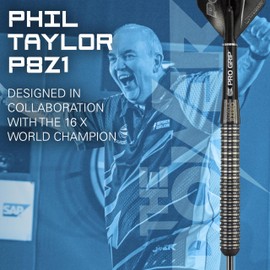 Target Darts Phil Taylor Power 8 Zero Black P8Z4 Steel Darts Set, 80% Tungsten, 21g