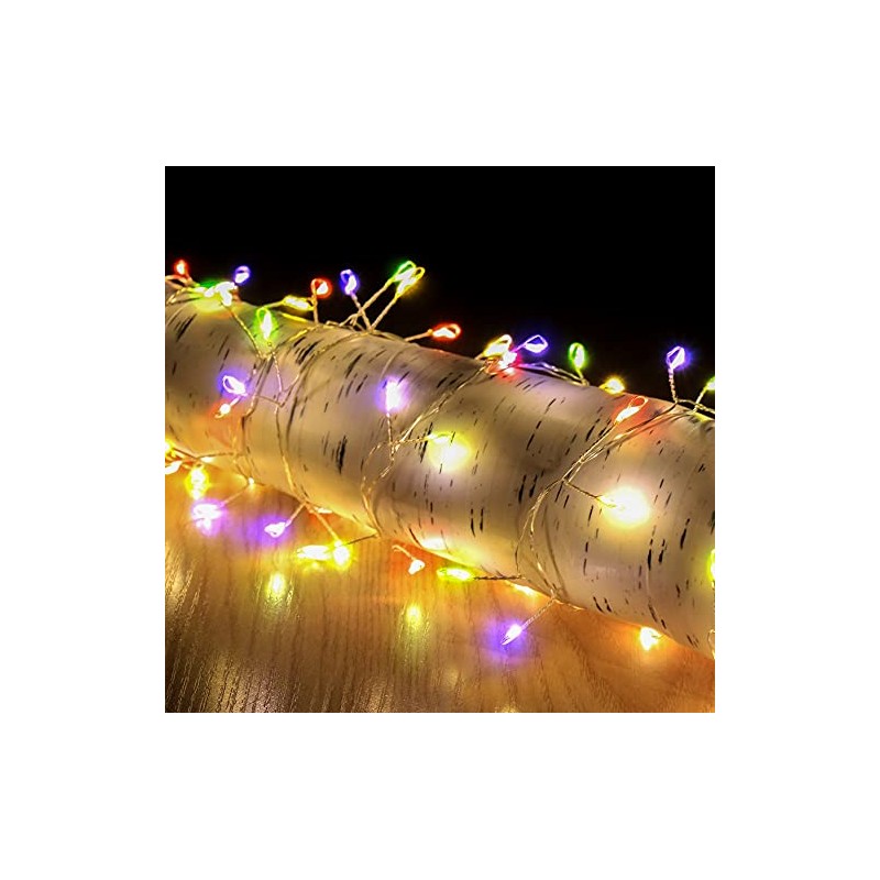 Snowtime 200 4m Copper Wire Cluster Lights With Multi-Colour LEDs