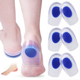 MXBEAUTY Taloneras De Gel para Hombre Mujer,3 Pares De Plantillas De Gel,Copas De Silicona para El Talón en Forma de U,Almohadillas Invisibles De Talón(Azul)…