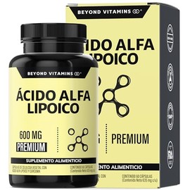Beyond Vitamins  cido Alfa Lipico (ALA) 600mg por cpsula, potenciado con Crcuma  Alpha Lipoic Acid de 1 sla cpsula al da  2 meses  Cpsulas Veganas,...