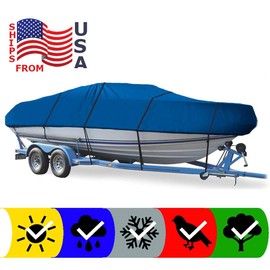 SBU Blue Boat Cover Compatible for GLASSTREAM 230 Cuddy Cabin 1992, Travel Storage Mooring