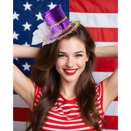 Purple Mini Top Hat Headband for Adult Fascinator