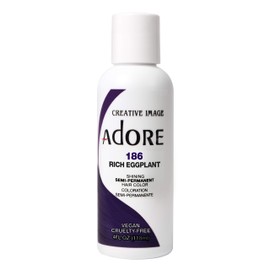 Adore Semi-Permanent Haircolor #186 Rich Eggplant 4 Ounce (118ml) (6 Pack)