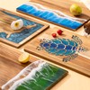 LILKUISYN Acacia Wood Cutting Board With Blue Resin Wave &