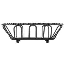 G.E.T. Enterprises Black Oblong Braided Rim Metal Wire Basket Iron Powder Coated Wire Baskets Collection 4-33453 (Pack of 1)