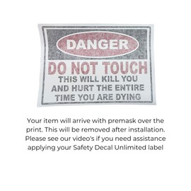 Safety Decal Unlimited Danger Do Not Touch This Will Kill You Electrical Shock Hazard High Voltage Electrocution Warning Label Sticker Decal Peel & Stick Red Black White Made in USA
