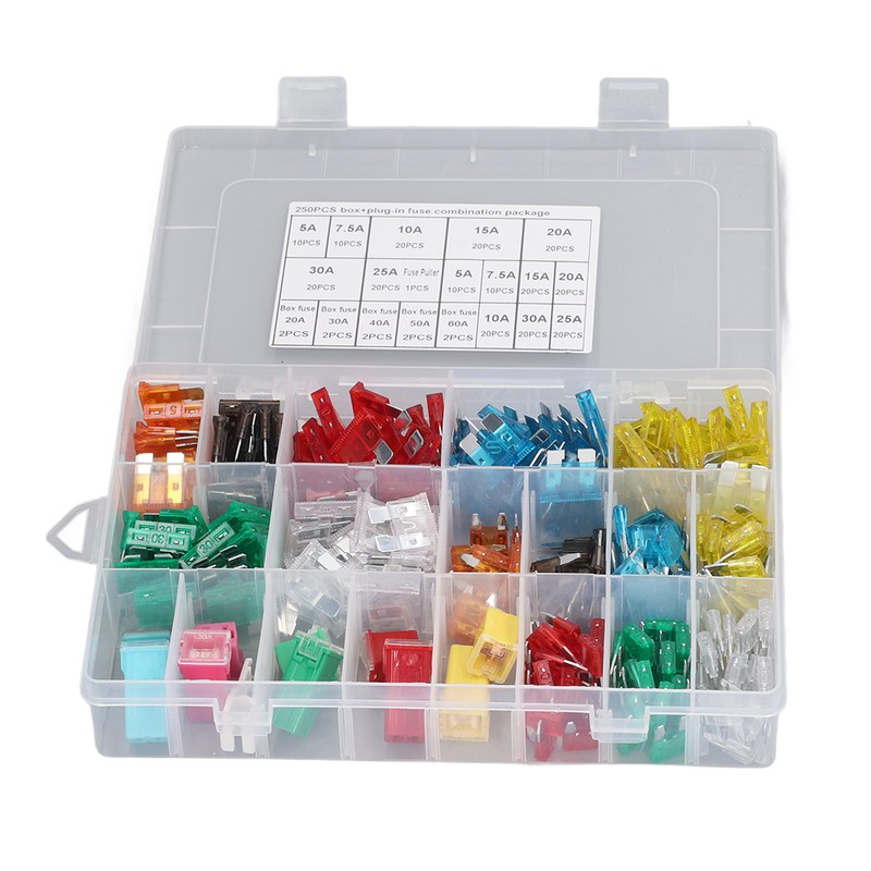 250 Pieces Automotive Fuses High Frequency Blade and Box Shape