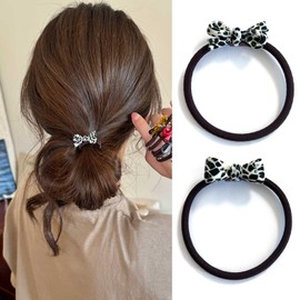 Natunofu Hair Tie, Black, Hair Ties, Hair Ornament, Ribbon, Hair Accessory, Stylish, Adult, No-Mark Hair Tie, Cute, Rubber, Adult, Stylish, Ribbon Rubber, Ribbon Rubber, Bowknot, Hair Ornament, Hair