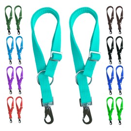 Majestic Ally Pack of 2 Horse Water Bucket Strap Hangers - Adjustable 18” to 30” - Hunter Green