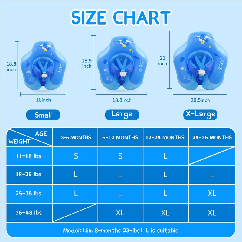 LAYCOL Baby Swimming Float with UPF50+ Sun Canopy Baby Floats