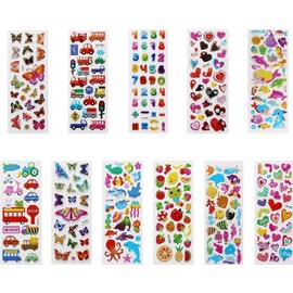 Mumoo Bear 3D Stickers for Kids Puffy Stickers 520+ Children Stickers 22 Variety Sheets for Rewarding Gifts Scrapbooking Including Animals, Fish, Dinosaurs, Numbers, Fruits, Trucks, Butterfly and More